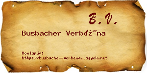 Busbacher Verbéna névjegykártya